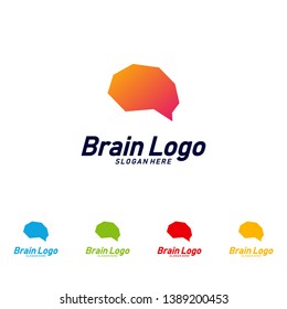 Brain logo design vector, Mind concept logo template, Icon Symbol