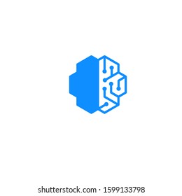 brain logo design vector template sign icon