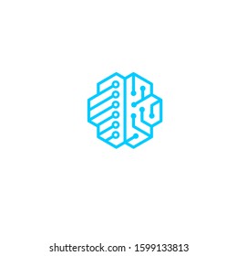 brain logo design vector template sign icon