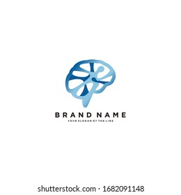 brain logo design vector template