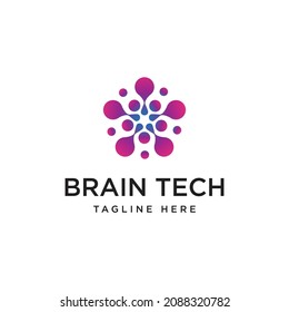 Brain Logo  design vector template. Think idea concept.