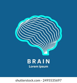 brain Logo design vector template. simple icon Human brain creative concept. abstract brain Logotype icon Vector illustration. EPS 10