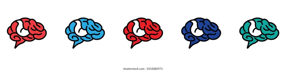 Modelo de vetor de design de logotipo cerebral. Gerar Brainstorming ide. ilustração de vetor de ações.