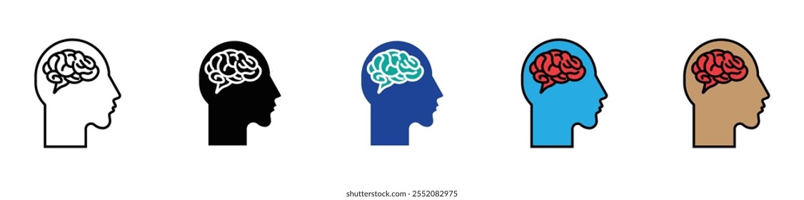 Modelo de vetor de design de logotipo cerebral. Gerar IDE Brainstorming. ilustração de vetor de ações. com cabeçalho. 