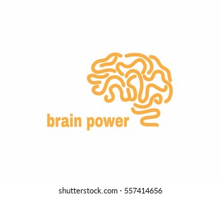 Brain Logo Design Vector Template.Brainstorm Power Thinking .Icon Logotype