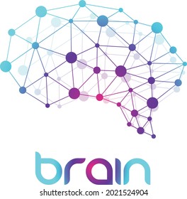 brain logo designer gradient illustration

