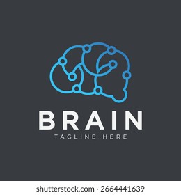 Conceito de designs de logotipo cerebral, modelo de logotipo cerebral	
