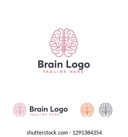 Brain logo designs concept vector, Education logo template