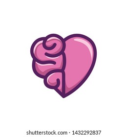 brain logo in the form of love