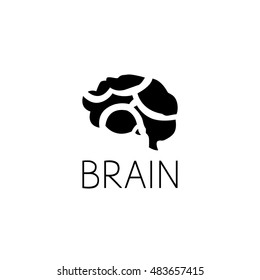 brain logo graphic design concept. Editable brain element, can be used as logotype, icon, template in web and print 