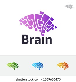 Brain logo, Human head Icon, Creative mind vector illustration, Smart technology symbol, Think idea logo concept, Brain storm power logo, Imagine people, education and science icons