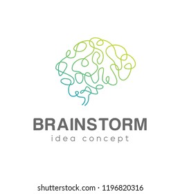 Brain logo. Brain icon. Brainstorm icon.Logo ideas. Brain vector. Concept Logo Design Template 