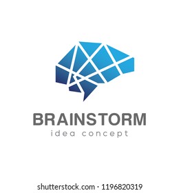 Brain logo. Brain icon. Brainstorm icon.Logo ideas. Brain vector. Concept Logo Design Template 