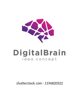 Brain logo. Brain icon. Brainstorm icon.Logo ideas. Brain vector. Concept Logo Design Template 