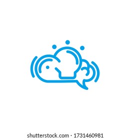 Logo del cerebro. Icono de cerebro. Icono de la tormenta de ideas. Ideas con logotipo. Vector cerebral. Logo de la psicología. Silueta cerebral. Icono de negocio. Iconos y elementos de creación e idea. Pensemos en el concepto de idea. Icono de red. Logo de red