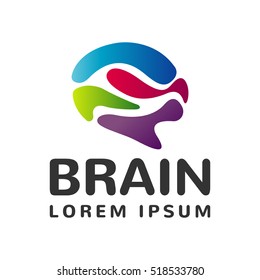 Brain logo. Brain icon. Brainstorm icon.Logo ideas. Brain vector. Psychology logo. Brain silhouette. Business logo. Creation and idea icons and elements. Think idea concept. Network icon.