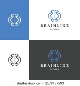 Icono de logo de cerebro plantilla de diseño vector ilustración