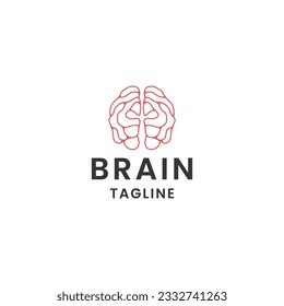 Brain logo icon design template flat vector