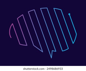 Brain logo icon. Digital symbol template of science innovation, machine learning or ai. Psychology mental health or new technology development. Vector brain color silhouette on dark background