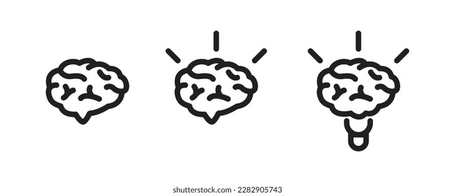 Brain logo icon editable vector line