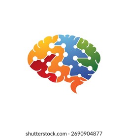 Design plano do ícone do logotipo cerebral