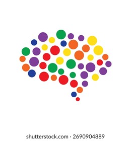 Design plano do ícone do logotipo cerebral