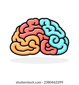 Brain logo icon. Human brain icon. Creative simple mind symbol. Vector illustration.