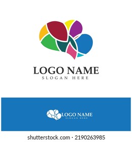  Brain logo icon illustration designs concept vector, Health Brain Pulse logo, Brain care  logo template vector