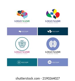  Ilustración del logo del cerebro diseño vector concepto, logotipo de impulsos del cerebro de la salud, modelo de logotipo de cuidado del cerebro vector