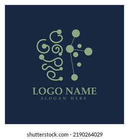  Brain logo icon illustration designs concept vector, Health Brain Pulse logo, Brain care  logo template vector