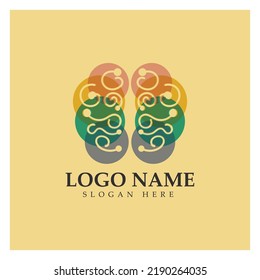  Brain logo icon illustration designs concept vector, Health Brain Pulse logo, Brain care  logo template vector