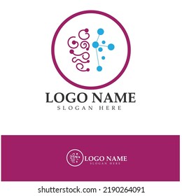  Ilustración del logo del cerebro diseño vector concepto, logotipo de impulsos del cerebro de la salud, modelo de logotipo de cuidado del cerebro vector