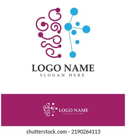  Brain logo icon illustration designs concept vector, Health Brain Pulse logo, Brain care  logo template vector