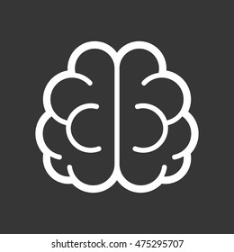 Brain Logo Icon on Black Background. Vector