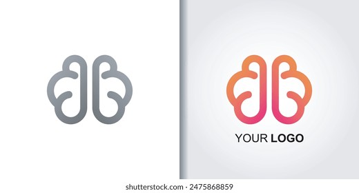 brain logo icon template vector