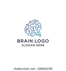 Brain logo icon vector image nerve