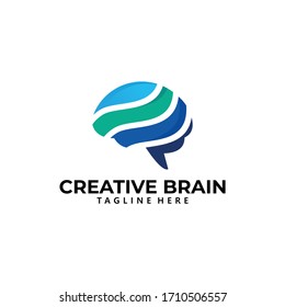 icono del logo del cerebro vector aislado