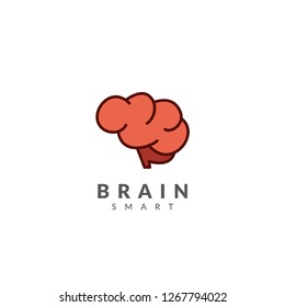 Brain logo or icon, brain view from side, brain logo or icon vector design template