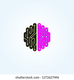 Brain logo. Brain icons templates, vector logo Technology for business corporate, elements, illustration
