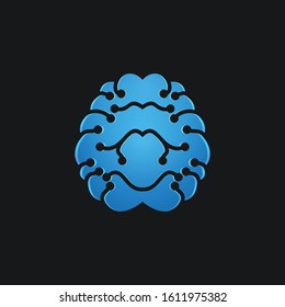 Brain logo Ideas. Inspiration logo design. Template Vector Illustration. Isolated On Black Background