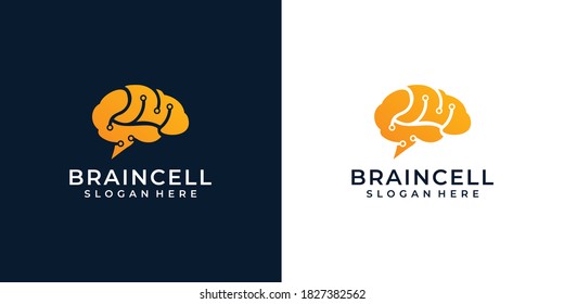 Brain logo illustration vector graphic design in modern style. Good for brand, icon, advertising, personal use, and business card