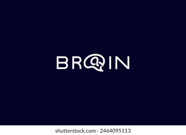 Brain Logo, Buchstabe A mit Brain Icon-Kombination im Text Brain Typografy Logo, Vektorillustration