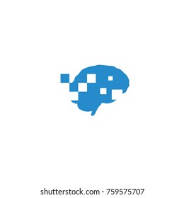 brain logo minimal  flat vector template