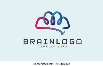 Brain Logo. minimalist line Style brain logo inspiration. usable for Technology. business and company logos. vector illustration