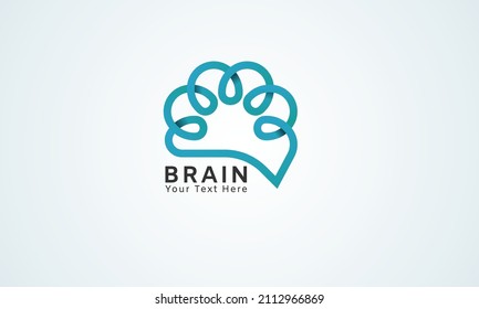 Brain Logo. modern and minimalist line Style brain logo. usable for Tech. business and company logos. flat design logo template.vector illustration