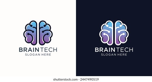 Brain Logo. modern brain logo style design template. usable for technology and company logos