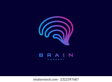Brain Logo, modern brain logo style , usable for technology and company logos, flat design logo template, vector illustration