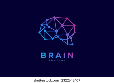 Logotipo cerebral, estilo de logotipo cerebral moderno, utilizable para la tecnología y los logotipos de la empresa, ilustración vectorial