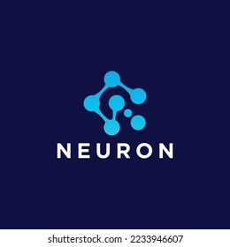 Brain Logo Neuron flat vector