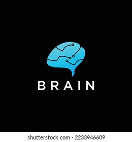 Brain Logo Neuron flat vector